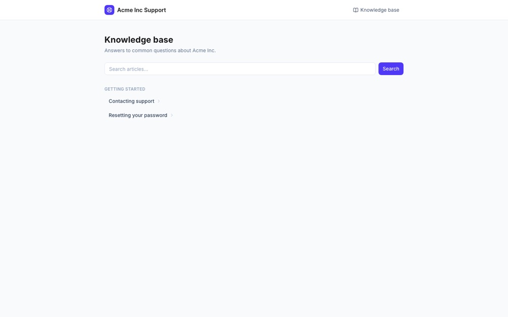 Sathi public knowledge base with search and getting-started articles